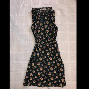 LOFT Lightweight Green Floral Dress